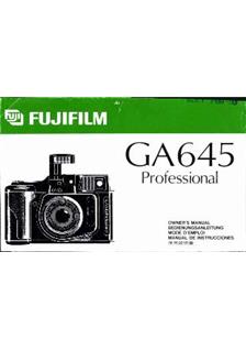 Fujifilm GA 645 manual. Camera Instructions.